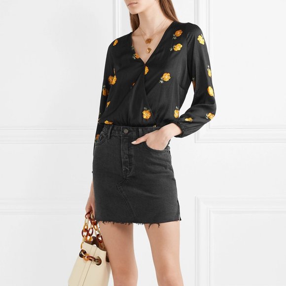 [NWT] Madewell Marigold Crepe de Chine Wrap Top - Picture 1 of 6